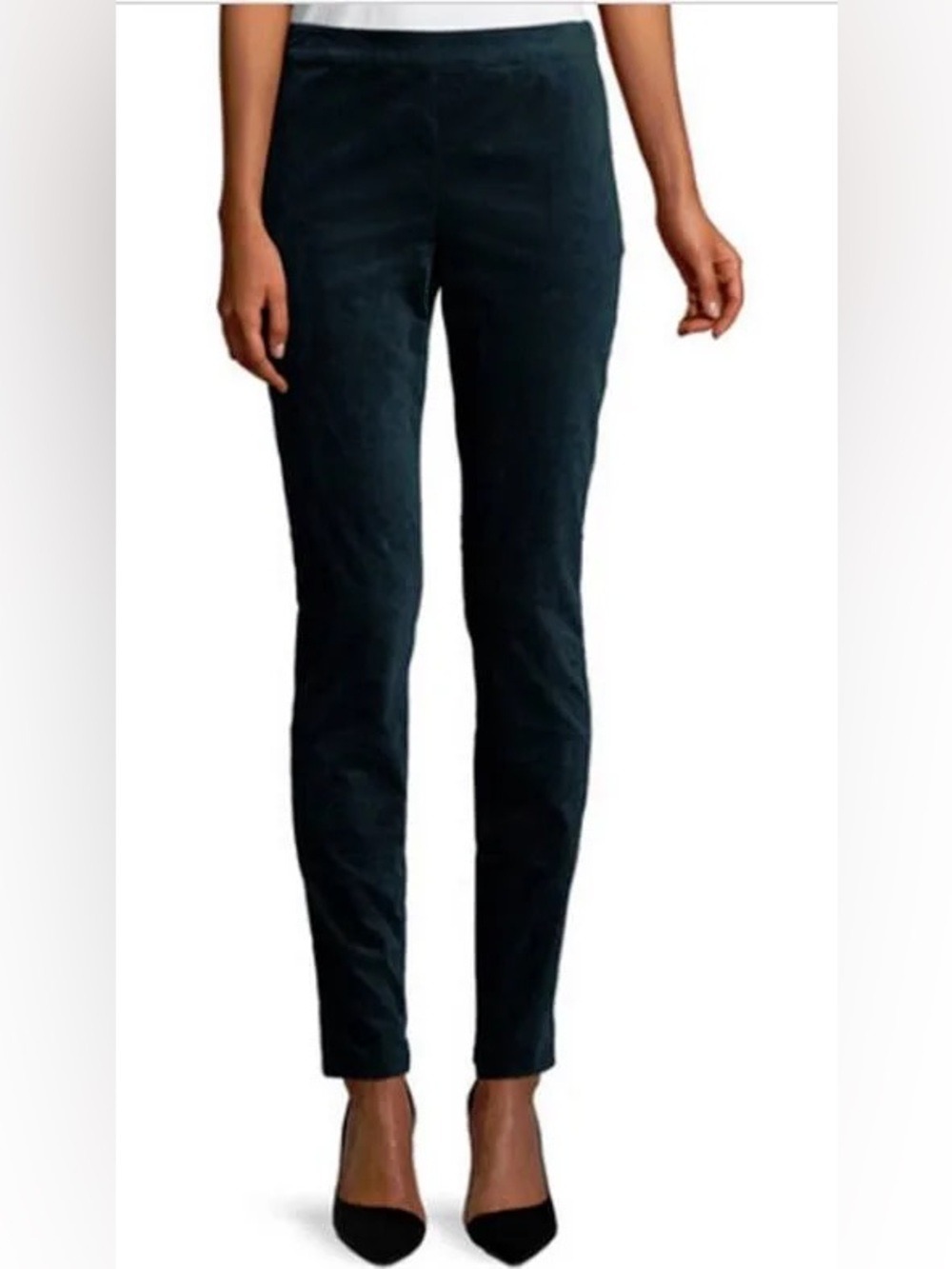 Theory Oslo Corduroy Women's Skinny Ponte Pants in Dark Green Poplar Size 4
